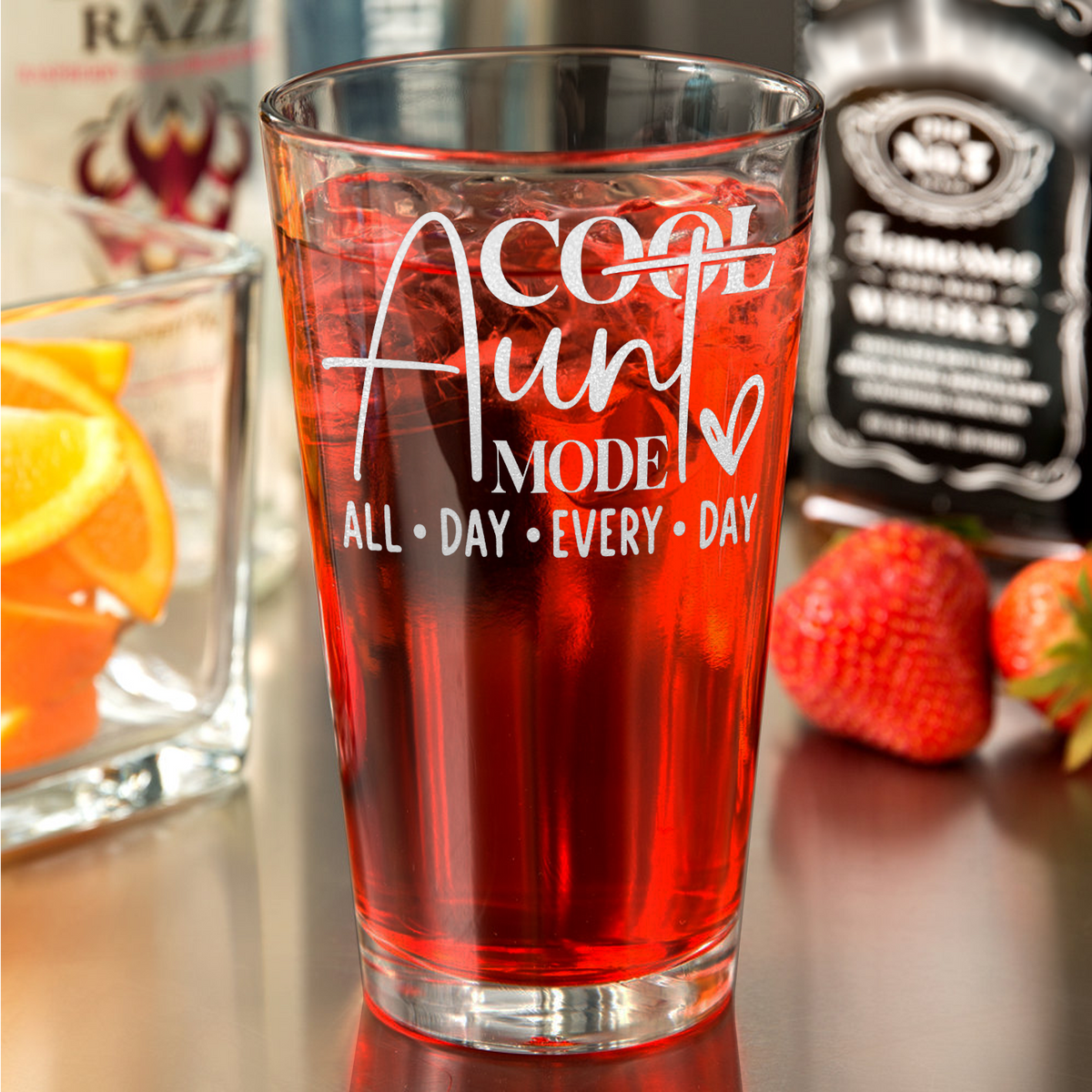 Cool Aunt Mode  16oz Beer Pint Glass