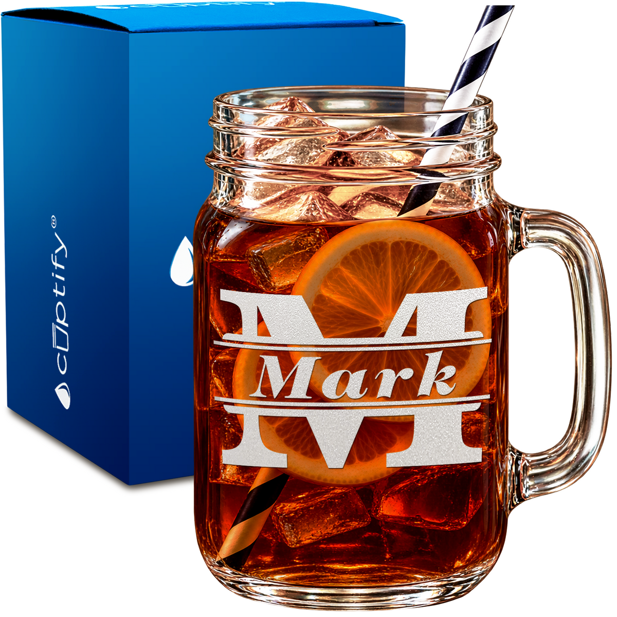 Personalized Initial Classic Block Whiskey Glass