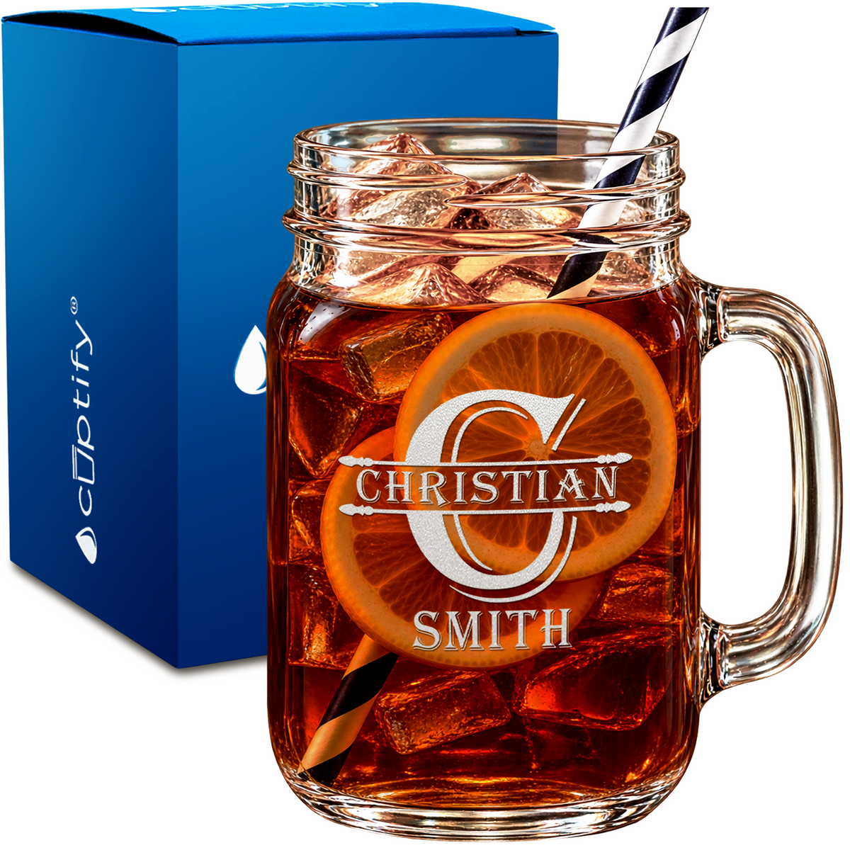 Personalized Initial Block Whiskey Glass