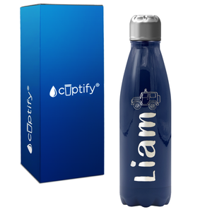 Personalized Kids Water Bottle with Name and Icon 17oz Retro Bottle