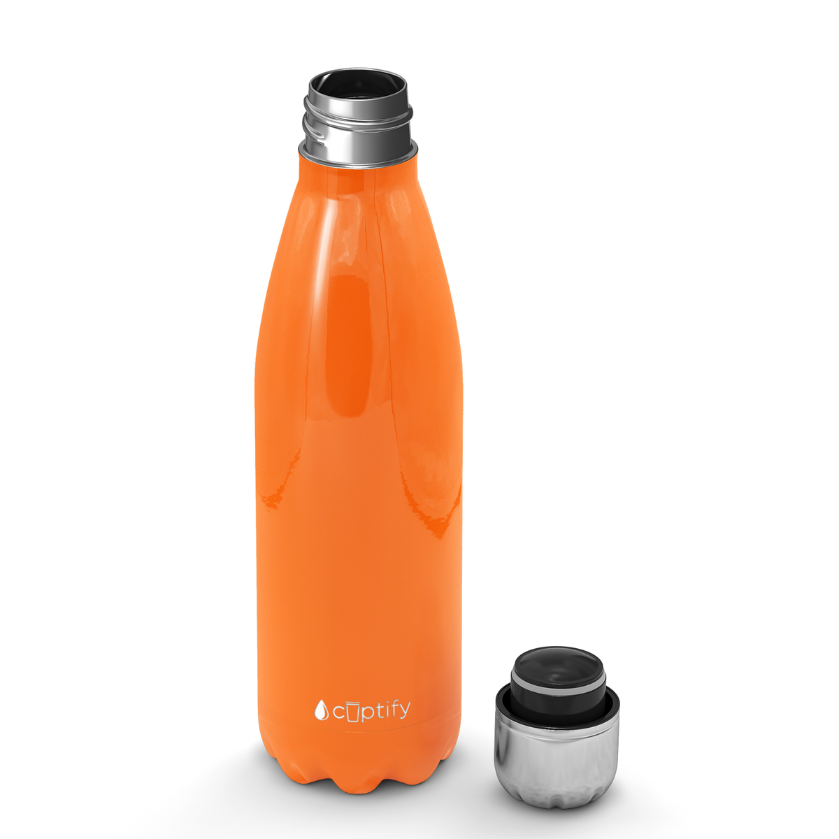 Orange Bright Gloss 17oz Retro Water Bottle