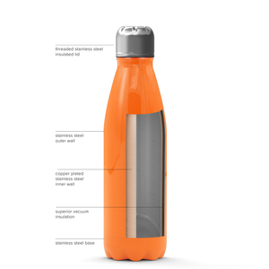 Orange Bright Gloss 17oz Retro Water Bottle