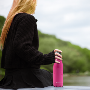 Hot Pink Gloss 17oz Retro Water Bottle