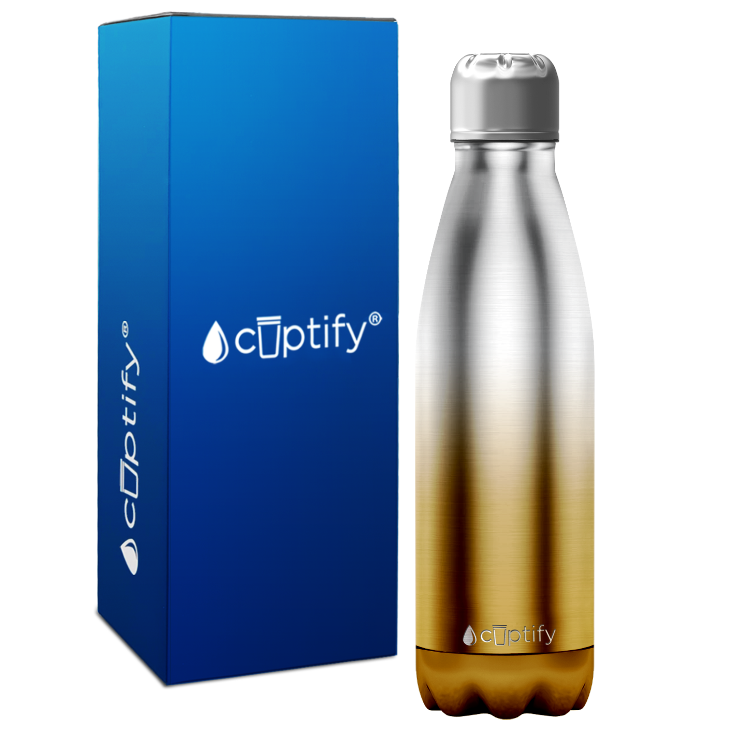 Gold Ombre Translucent 17oz Retro Water Bottle