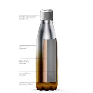 Gold Ombre Translucent 17oz Retro Water Bottle