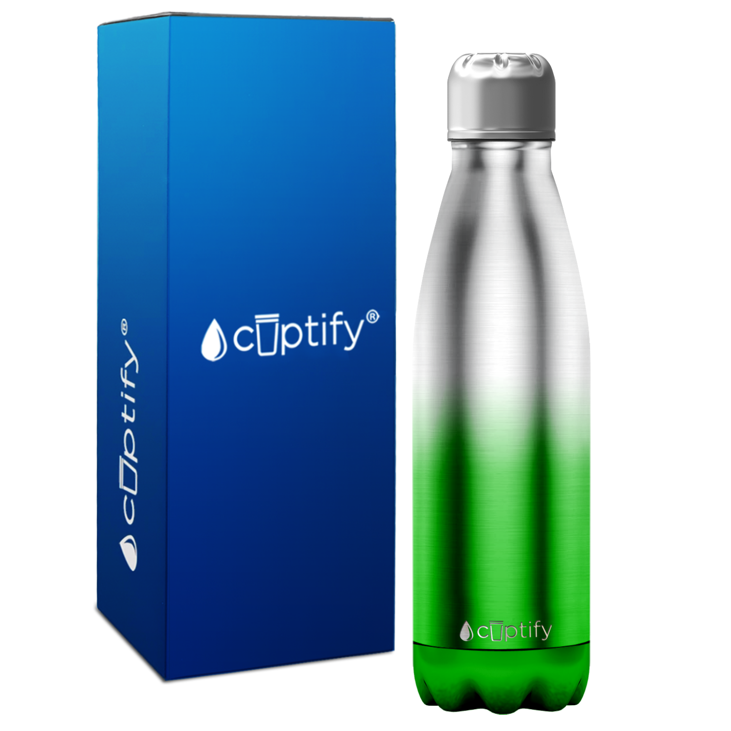 Green Ombre Translucent 17oz Retro Water Bottle