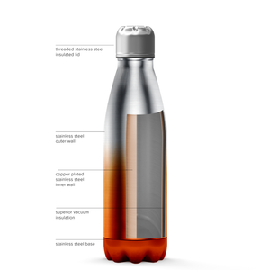 Orange Ombre Translucent 17oz Retro Water Bottle