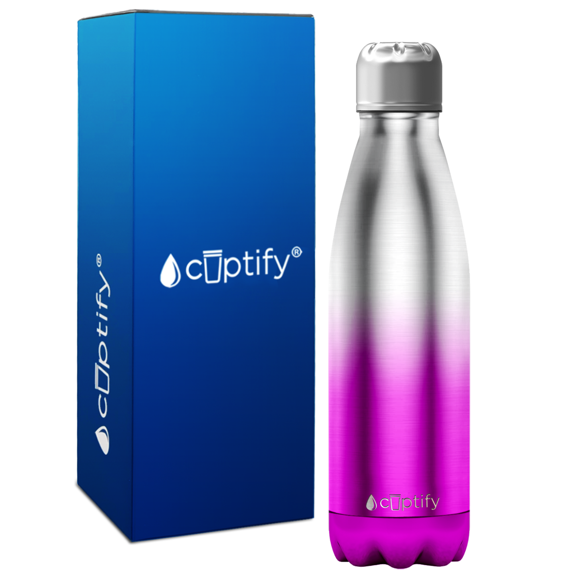 Pink Ombre Translucent 17oz Retro Water Bottle