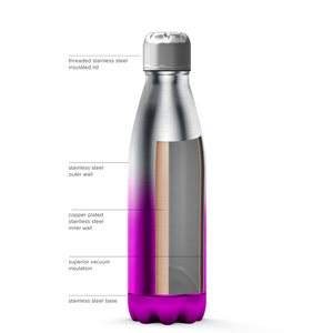 Pink Ombre Translucent 17oz Retro Water Bottle