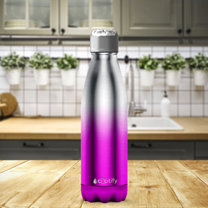 Pink Ombre Translucent 17oz Retro Water Bottle