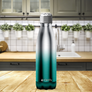 Teal Ombre Translucent 17oz Retro Water Bottle