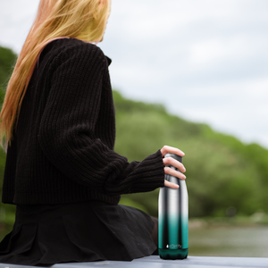 Teal Ombre Translucent 17oz Retro Water Bottle