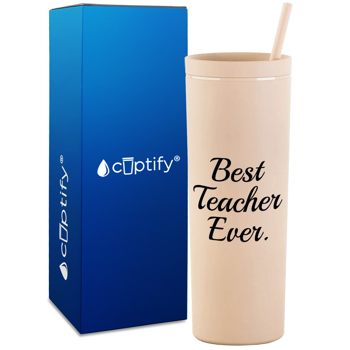 Best Teacher Ever on 18oz Acrylic Teacher Tumbler