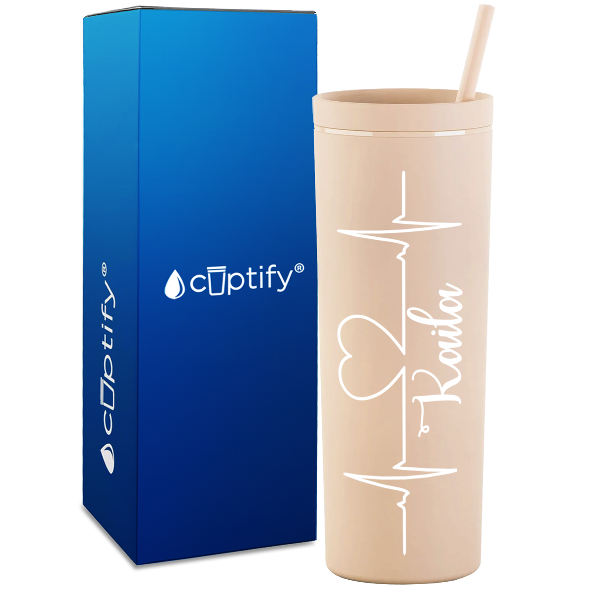 Personalized RN Nurse Life Pulse on 18oz Acrylic Skinny Tumbler