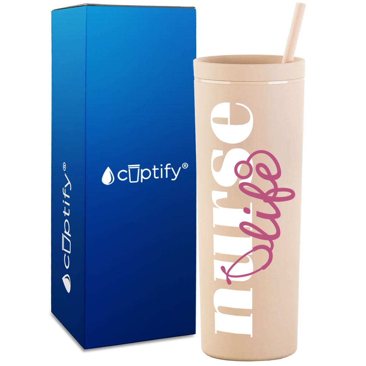 Nurse Life on 18oz Acrylic Skinny Tumbler