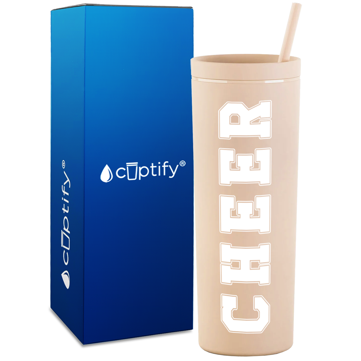 Cheer on 18oz Acrylic Skinny Tumbler