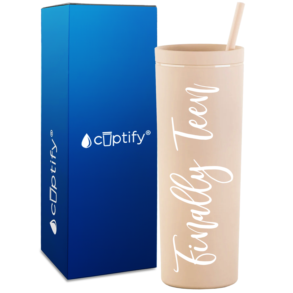 Finally Teen on 18oz Acrylic Skinny Tumbler