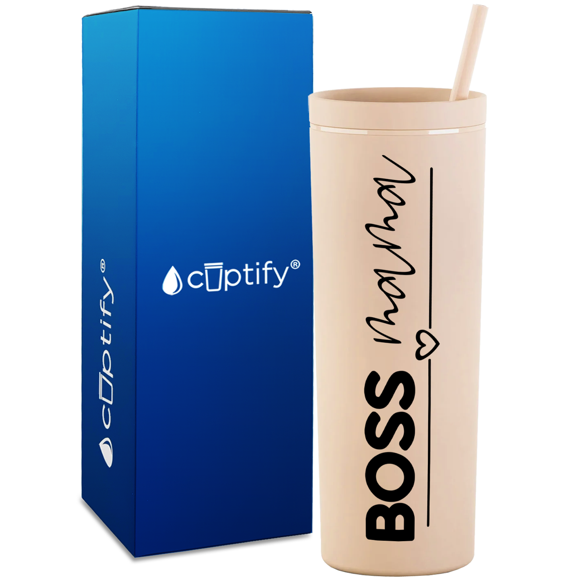 Boss Mama on 18oz Acrylic Skinny Tumbler