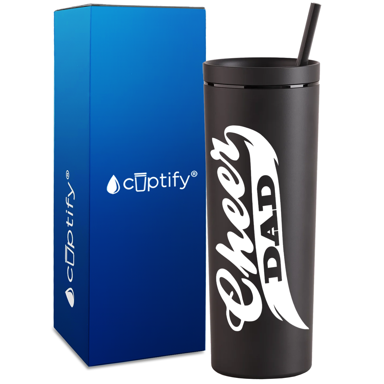 Cheer Dad on 18oz Acrylic Skinny Tumbler