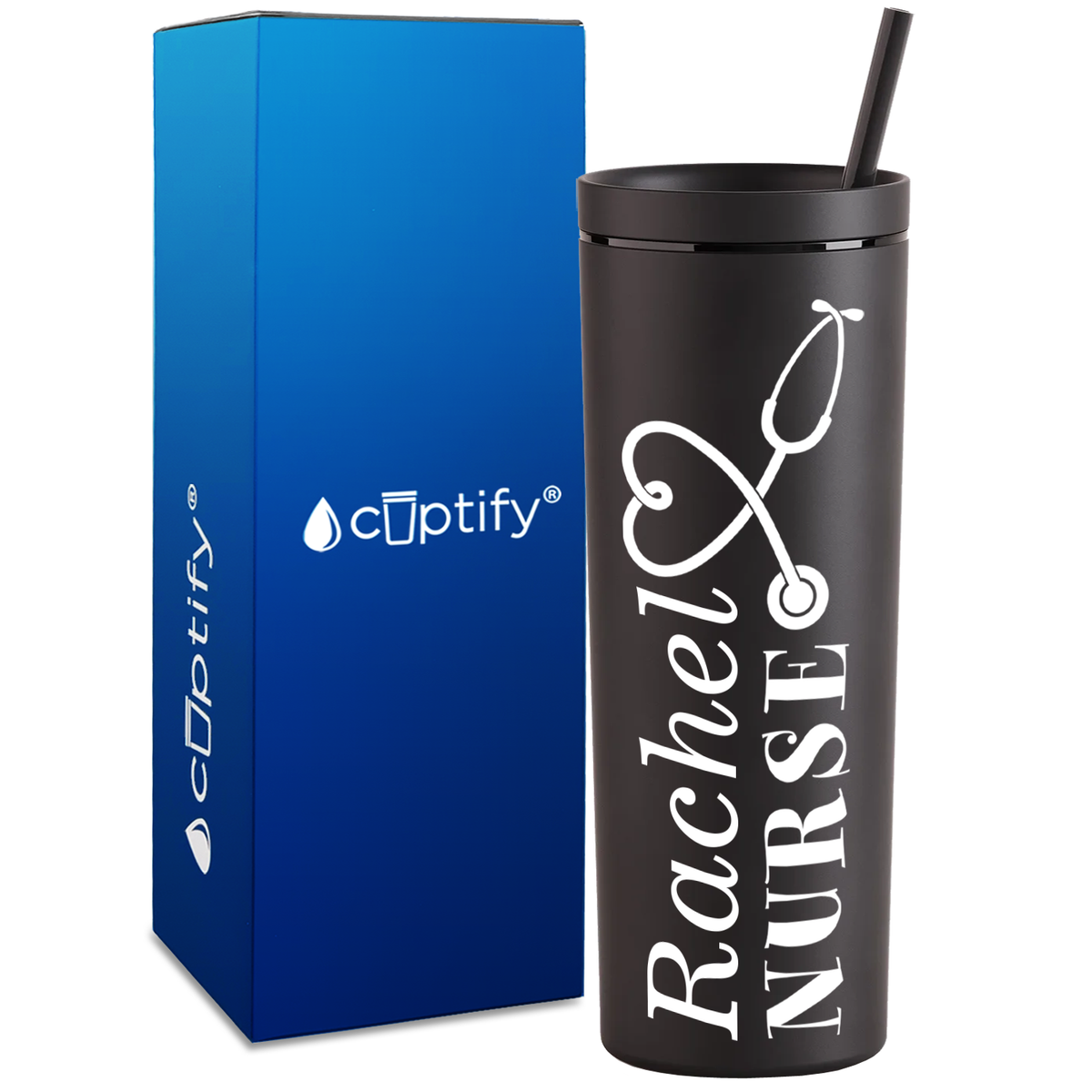 Personalized Nurse on 18oz Acrylic Skinny Tumbler