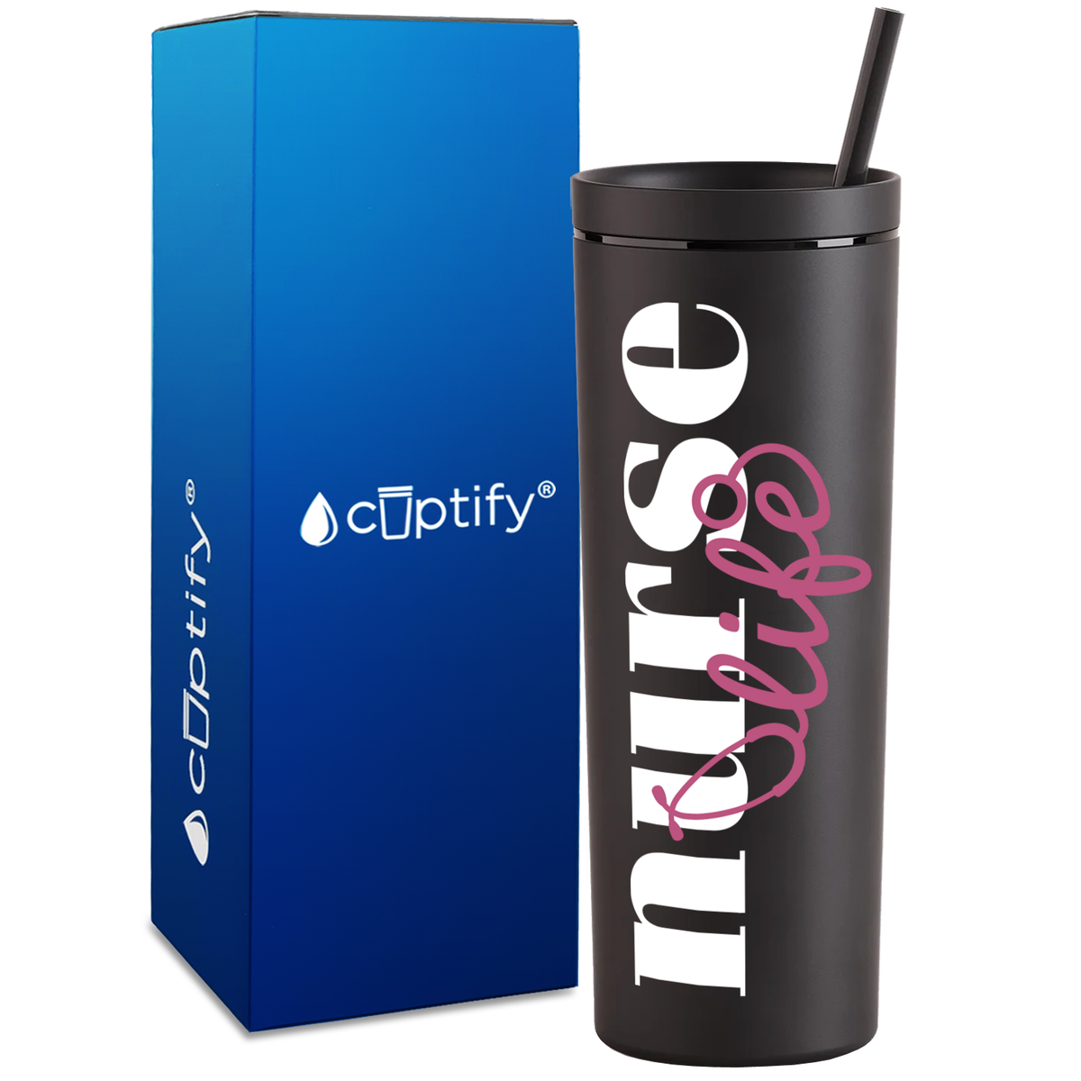 Nurse Life on 18oz Acrylic Skinny Tumbler