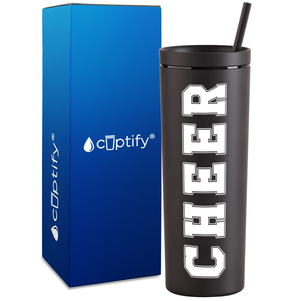 Cheer on 18oz Acrylic Skinny Tumbler