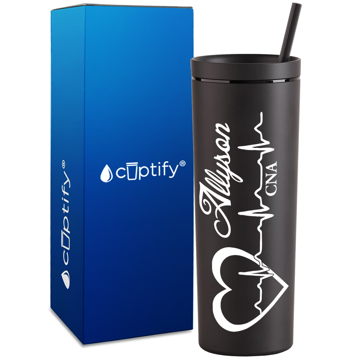 Personalized CNA Certified Nurse Assistant on 18oz Acrylic Skinny Tumbler