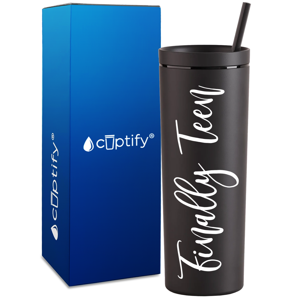 Finally Teen on 18oz Acrylic Skinny Tumbler