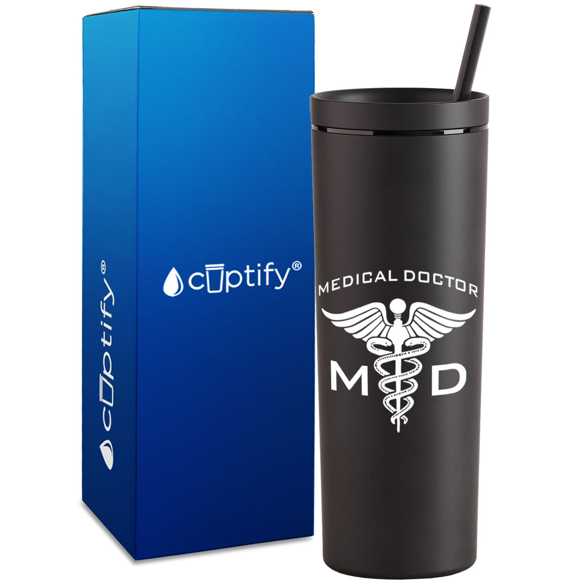 MD Medical Doctor on 18oz Acrylic Skinny Tumbler