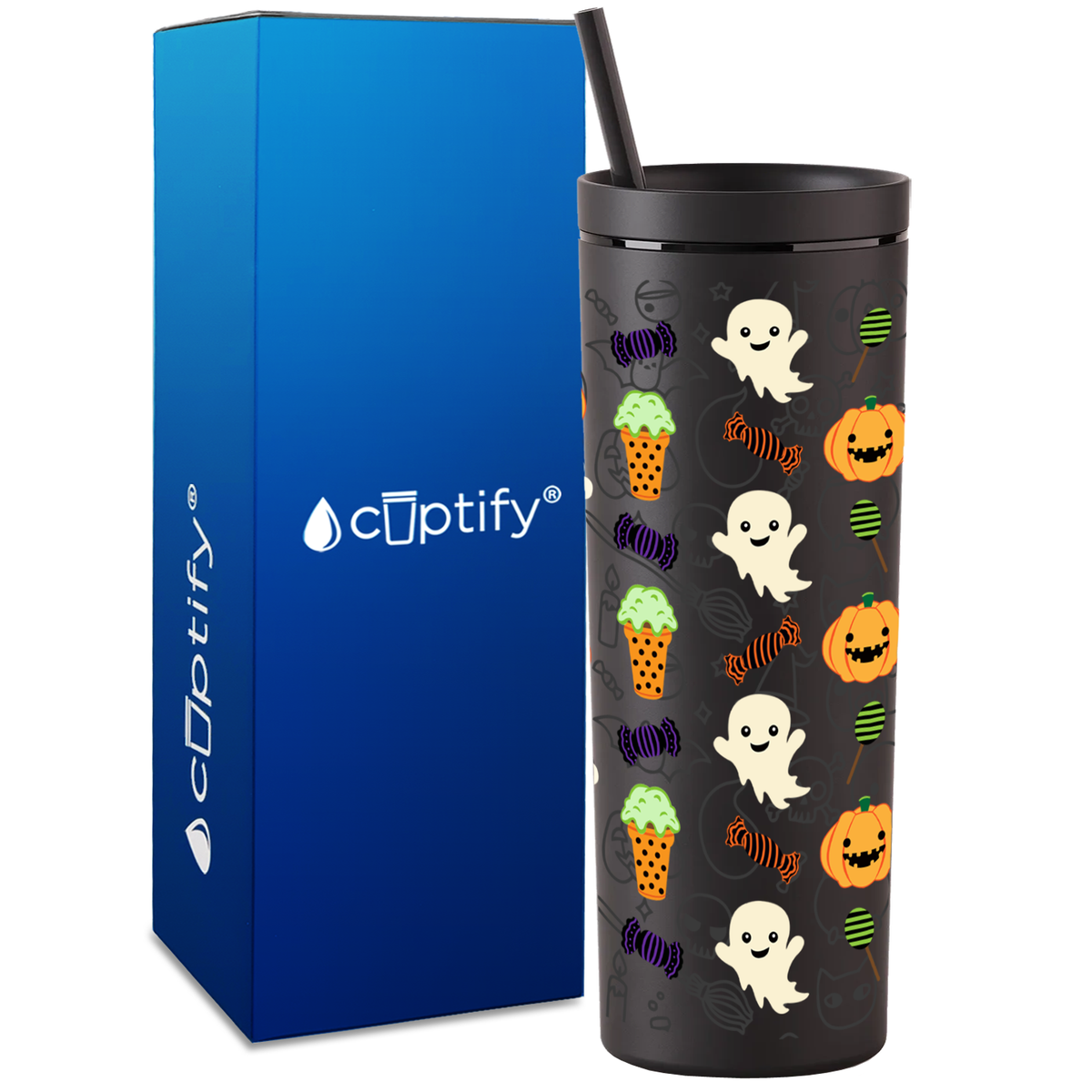 Personalized Halloween Party on 18oz Acrylic Skinny Tumbler