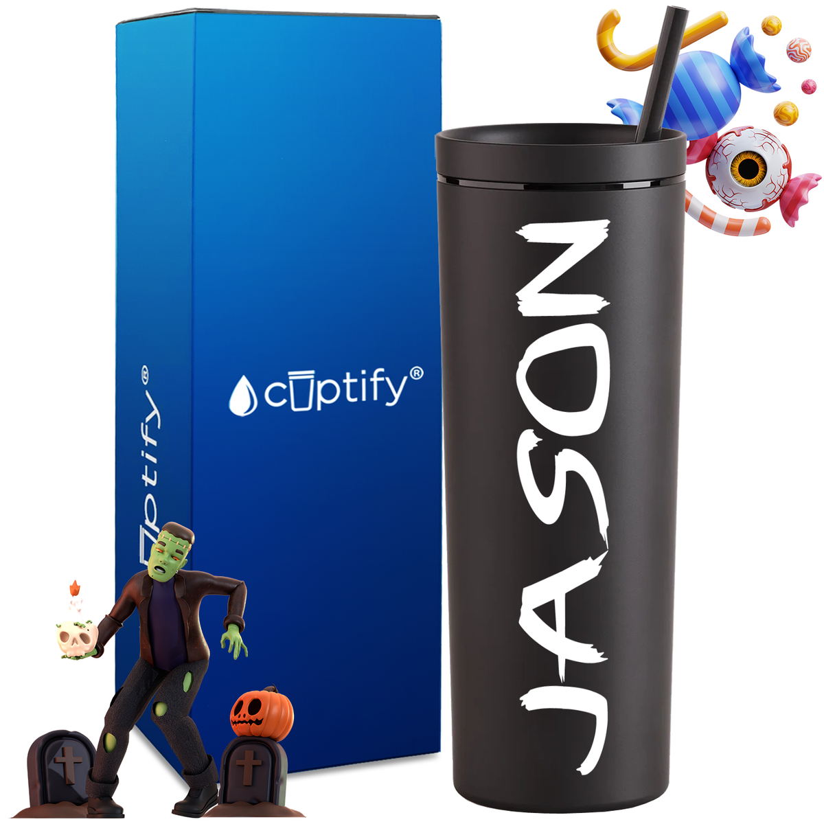 Personalized Scary Style on 18oz Acrylic Halloween Tumbler