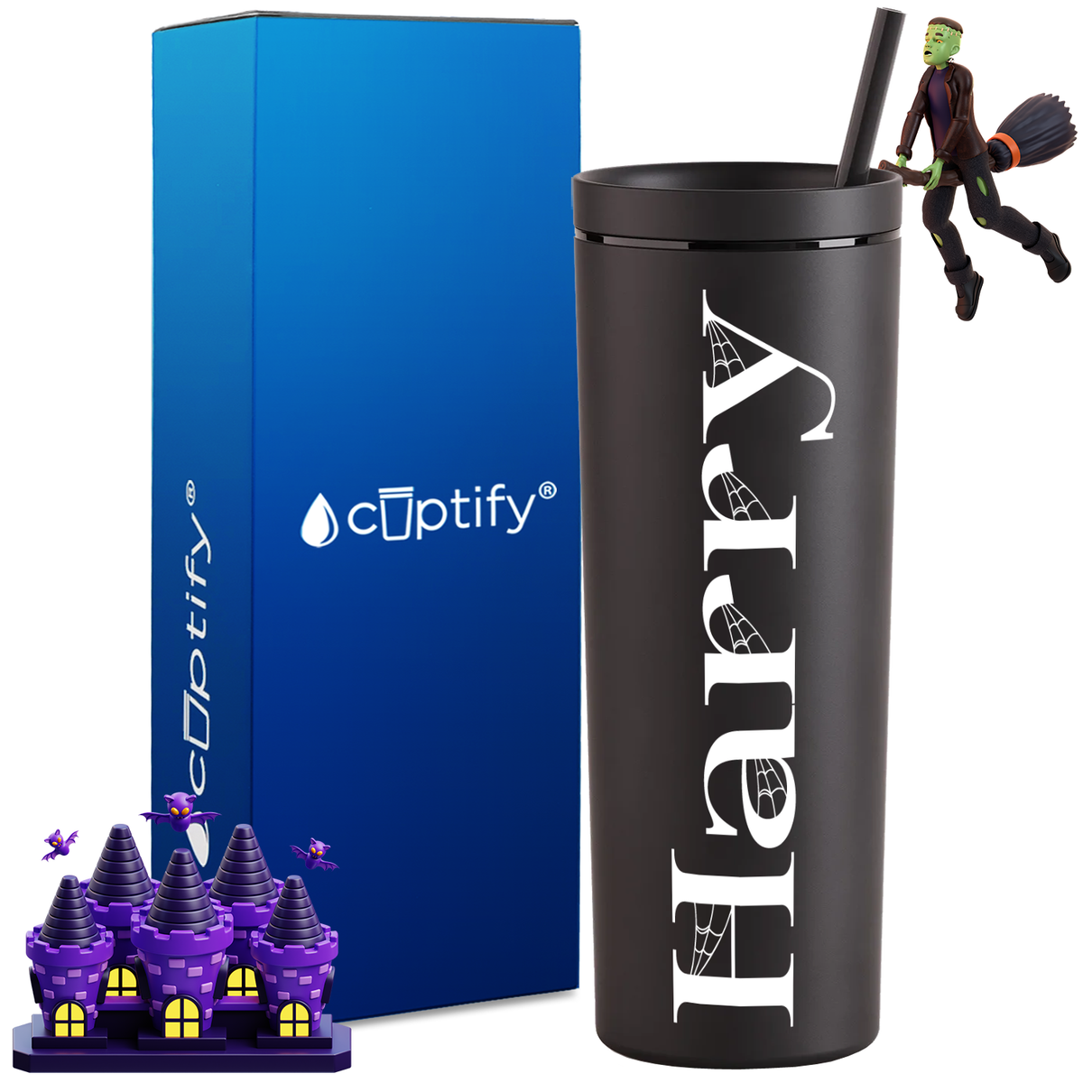 Personalized Wicked Style on 18oz Acrylic Halloween Tumbler