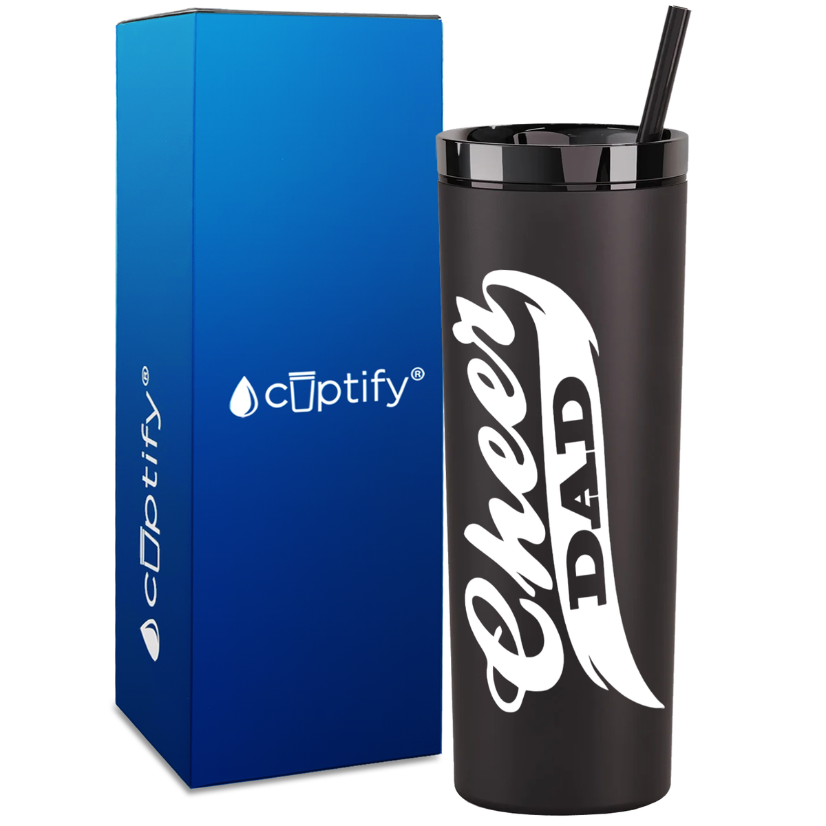 Cheer Dad on 18oz Acrylic Skinny Tumbler