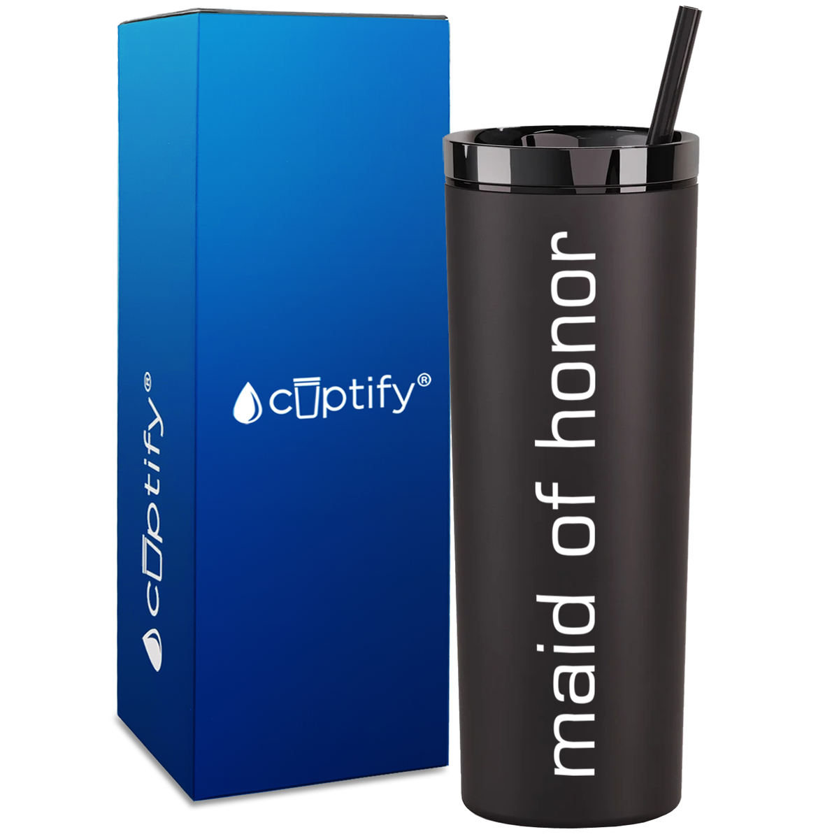 Maid of Honor Simple on 18oz Acrylic Skinny Tumbler