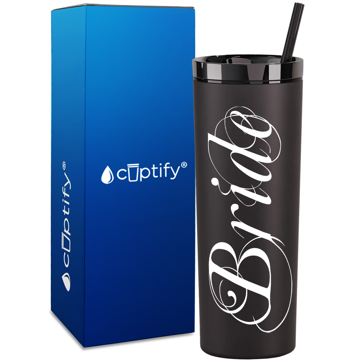 Elegant Bride on 18oz Acrylic Skinny Tumbler