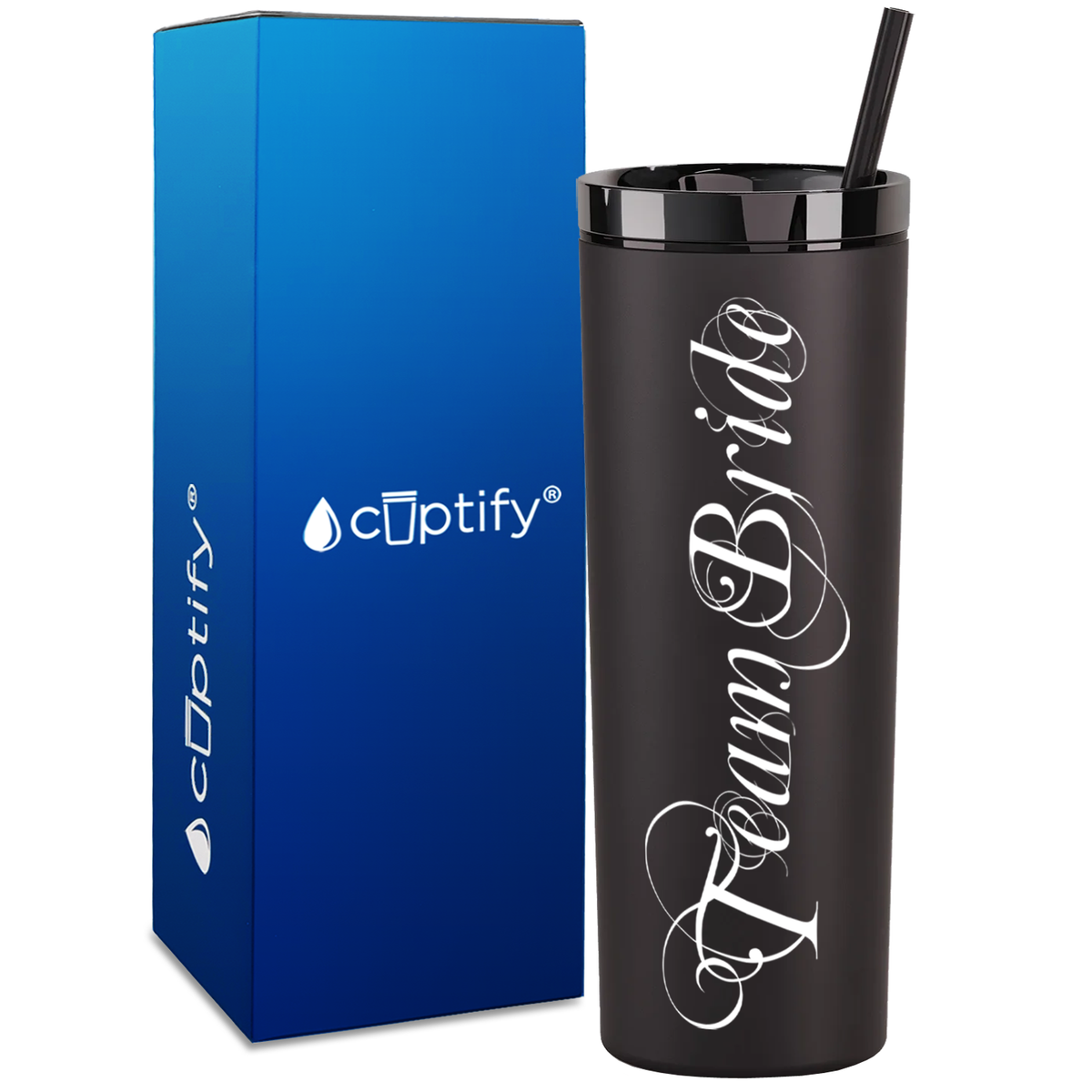 Team Bride on 18oz Acrylic Skinny Tumbler