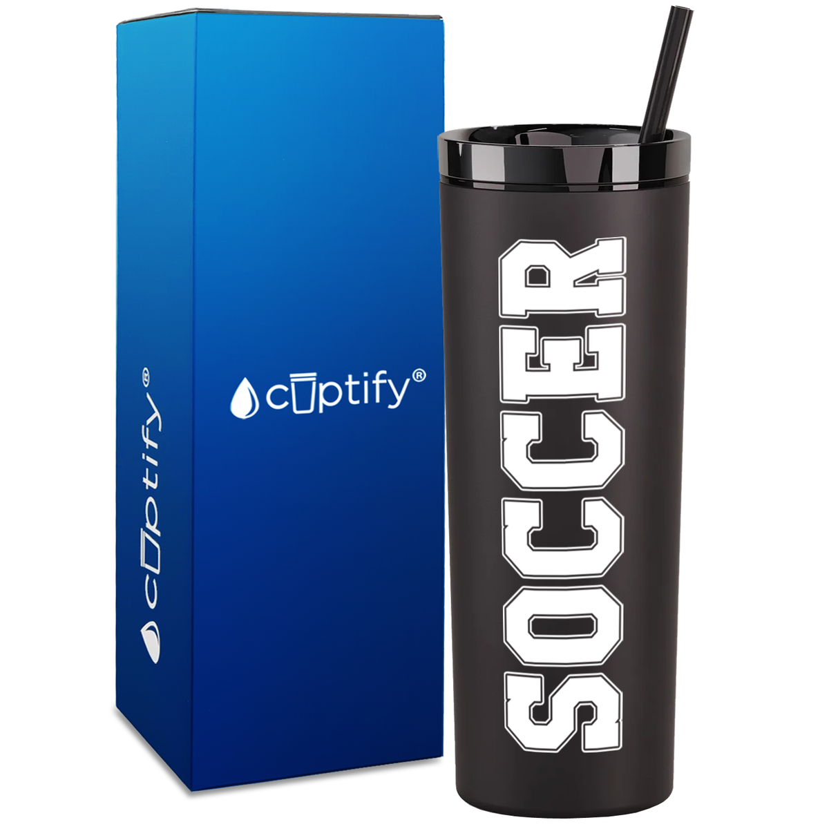 Soccer on 18oz Acrylic Skinny Tumbler