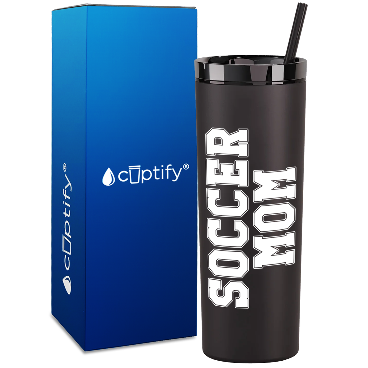 Soccer Mom on 18oz Acrylic Skinny Tumbler