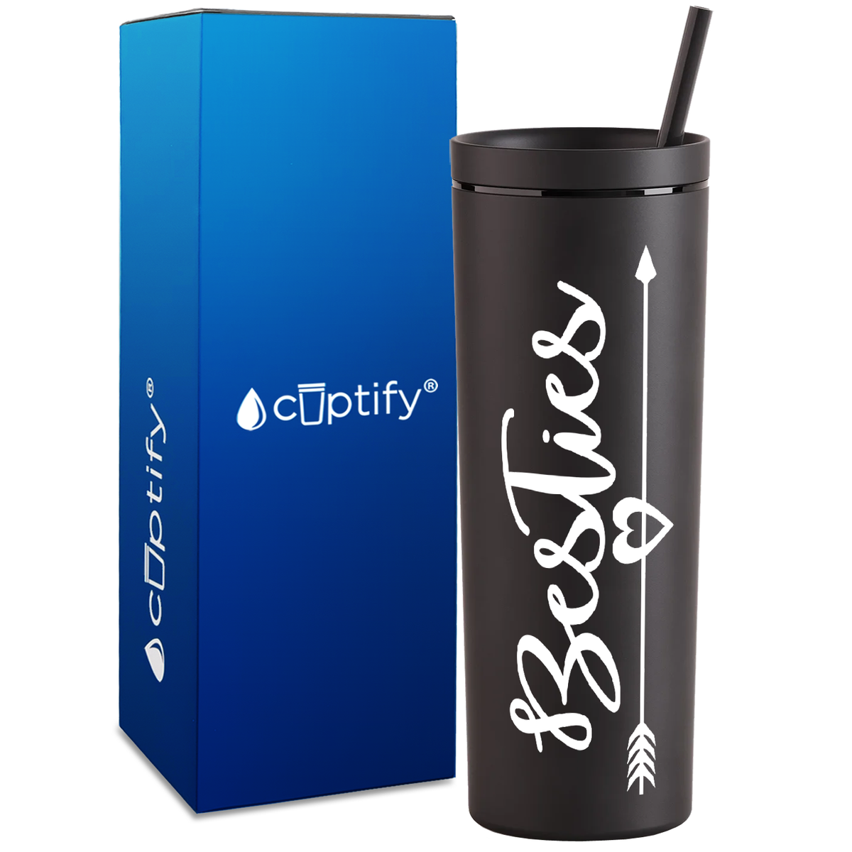 Best Friend Besties on 18oz Acrylic Skinny Tumbler