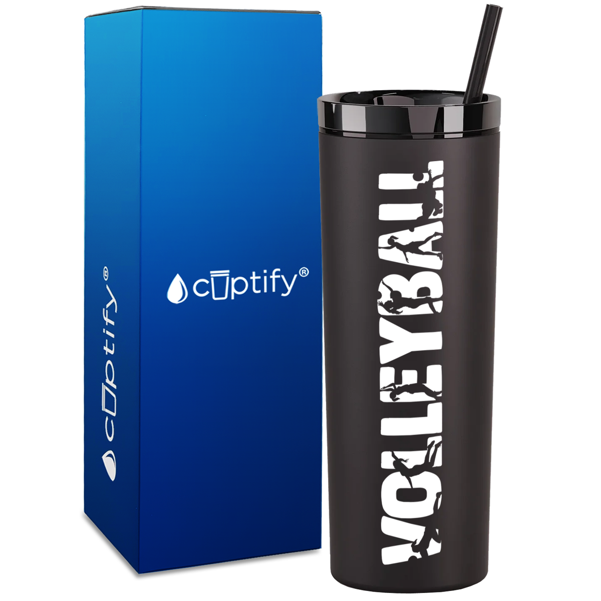 Volleyball Players on 18oz Acrylic Skinny Tumbler