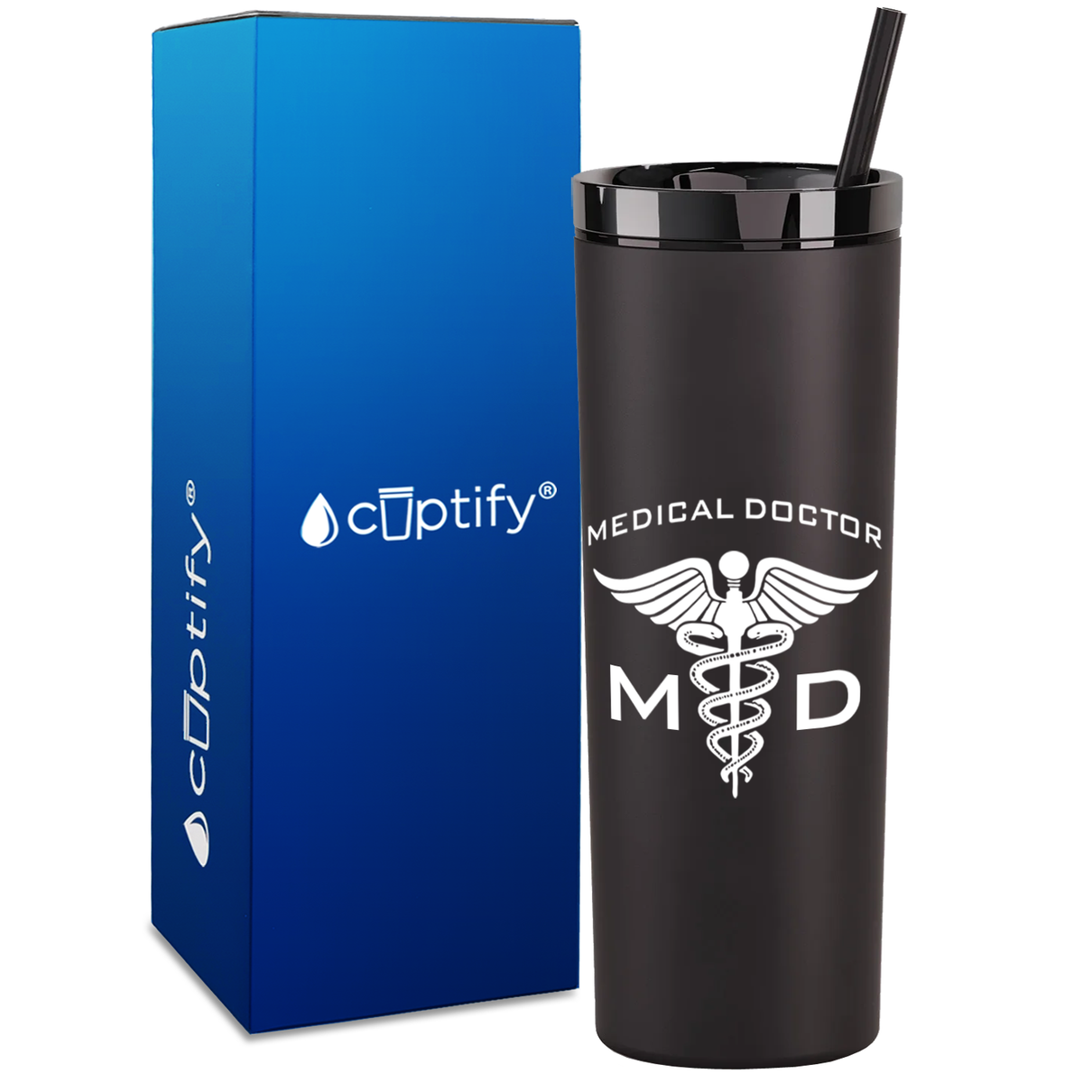 MD Medical Doctor on 18oz Acrylic Skinny Tumbler