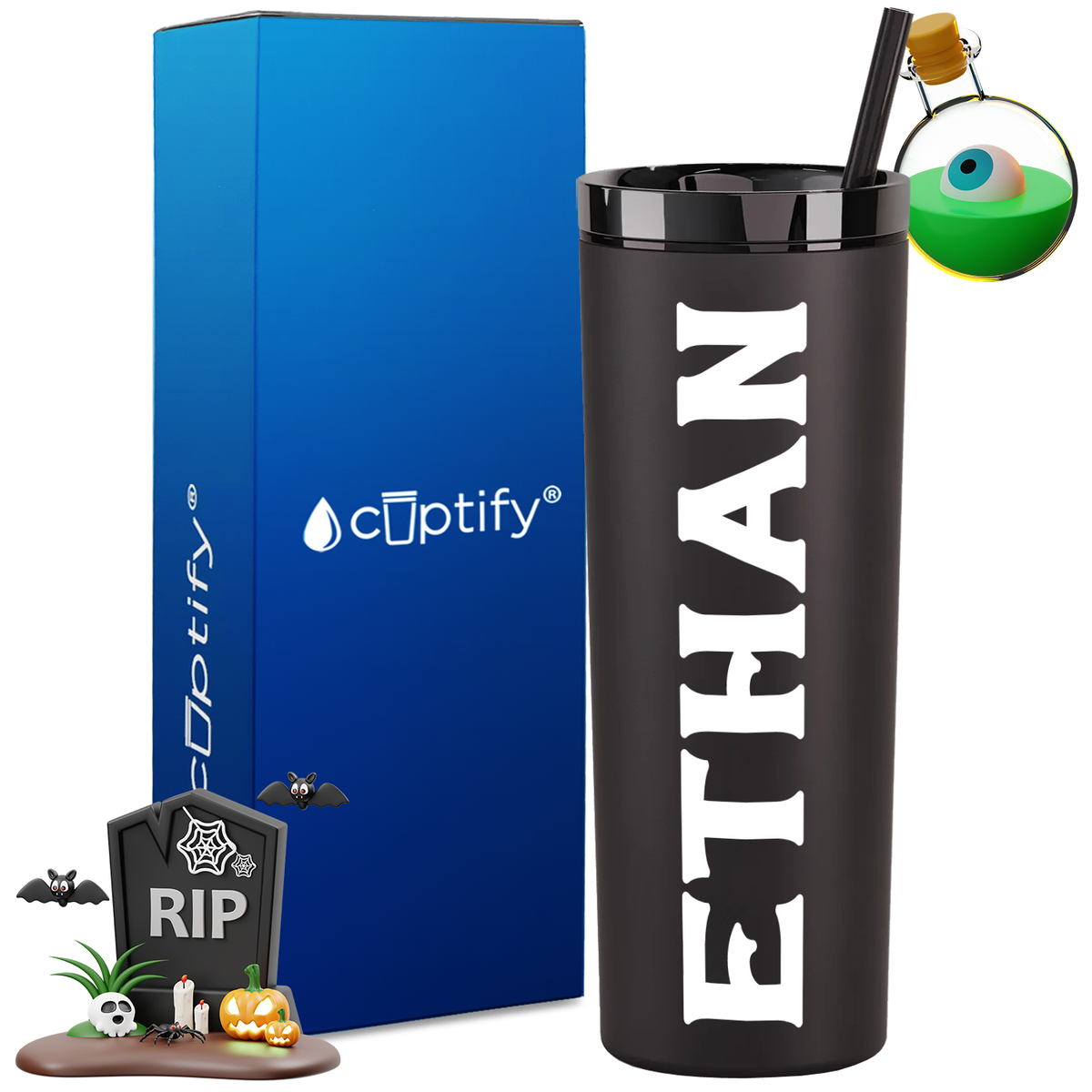 Personalized Grim Style on 18oz Acrylic Halloween Tumbler