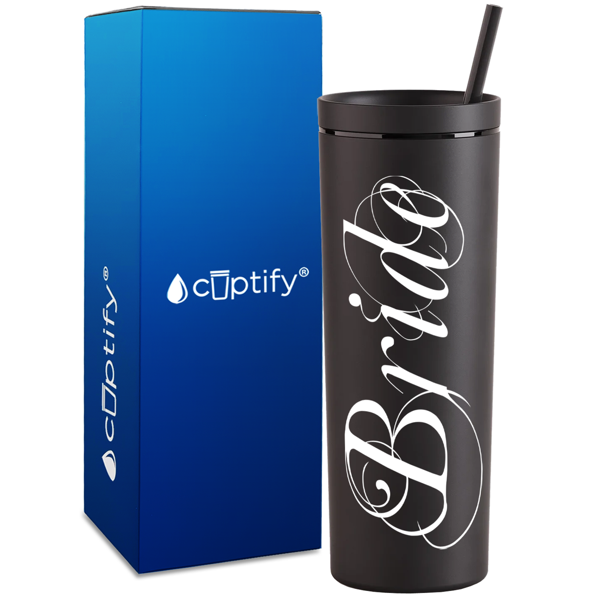 Elegant Bride on 18oz Acrylic Skinny Tumbler