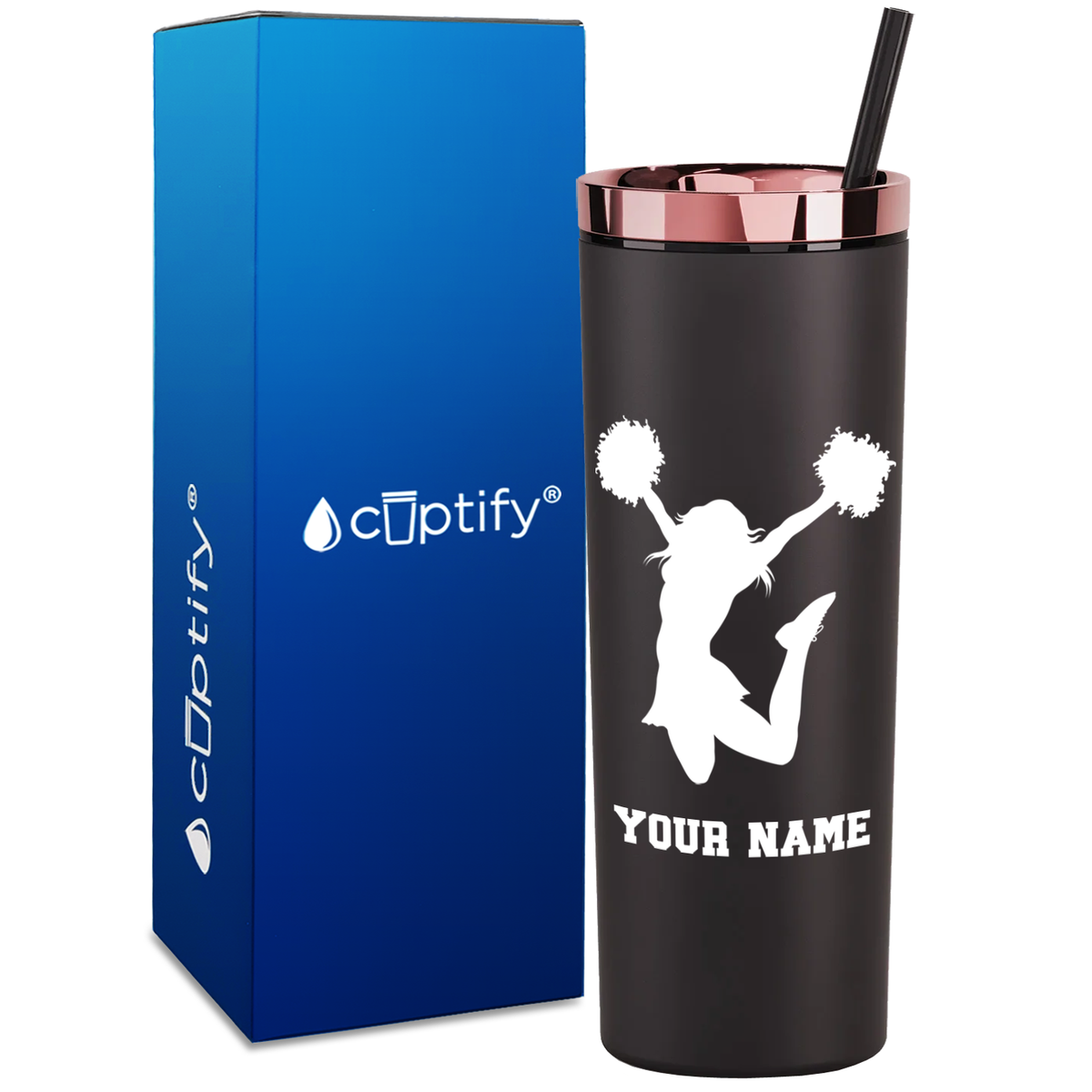 Personalized Cheerleader on 18oz Acrylic Skinny Tumbler