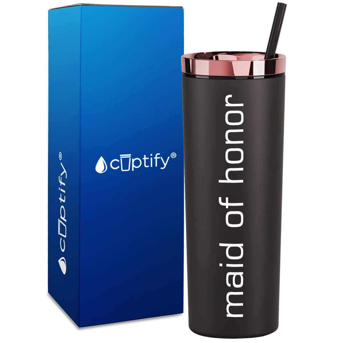 Maid of Honor Simple on 18oz Acrylic Skinny Tumbler