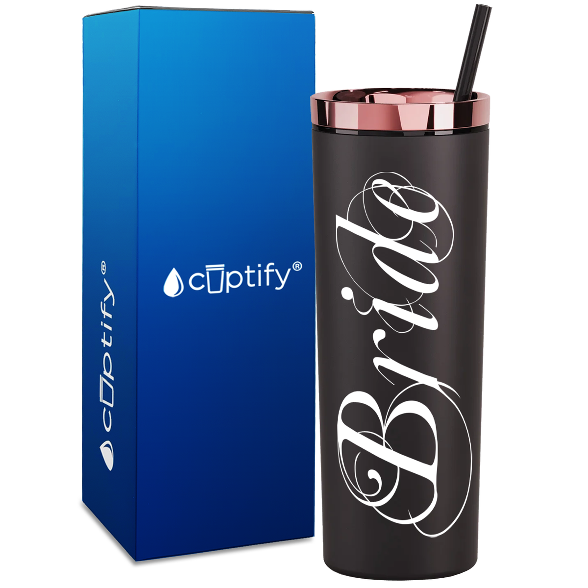 Elegant Bride on 18oz Acrylic Skinny Tumbler