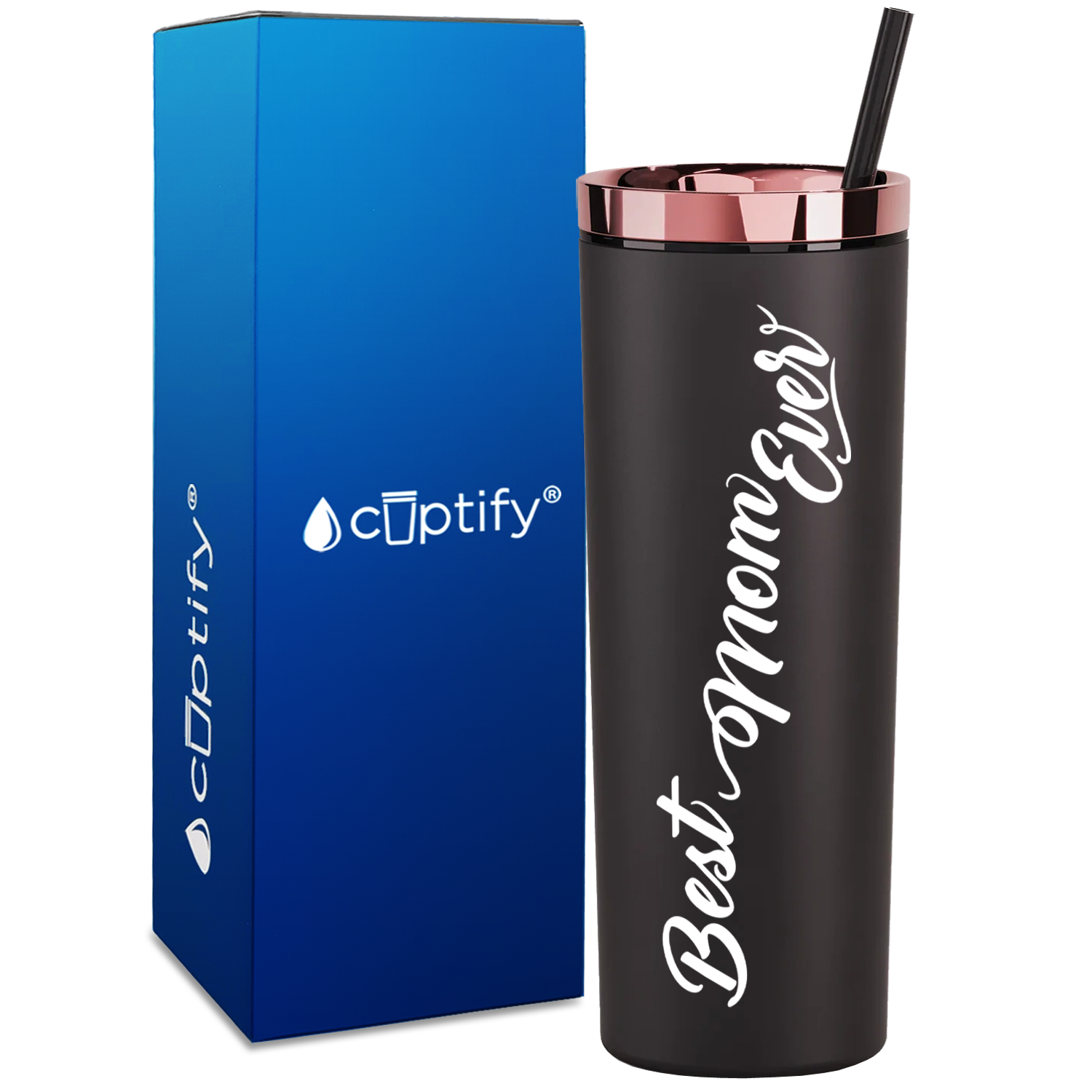 Best Mom Ever on 18oz Acrylic Skinny Tumbler