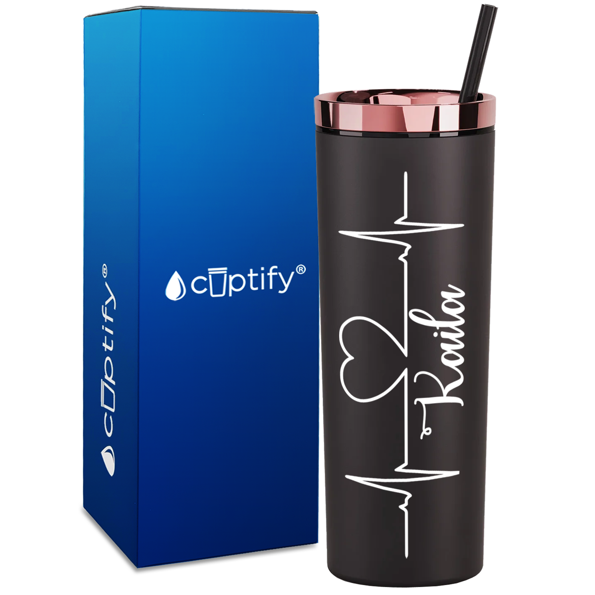 Personalized RN Nurse Life Pulse on 18oz Acrylic Skinny Tumbler