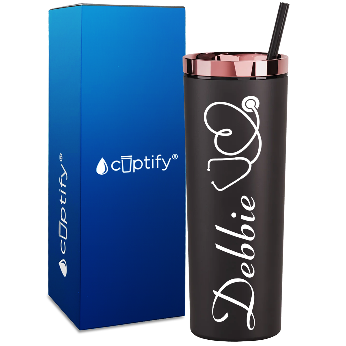 Personalized Nurse Stethoscope on 18oz Acrylic Skinny Tumbler