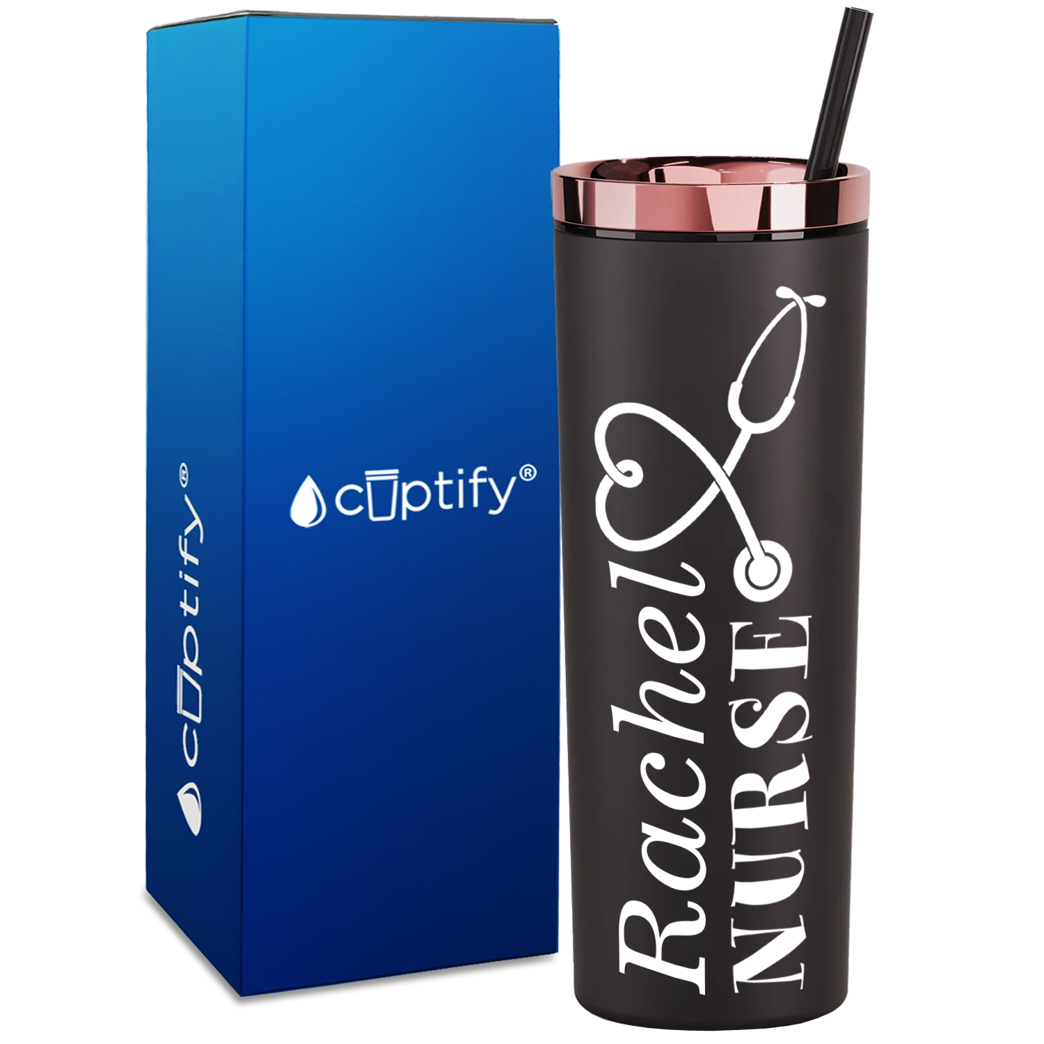 Personalized Nurse on 18oz Acrylic Skinny Tumbler